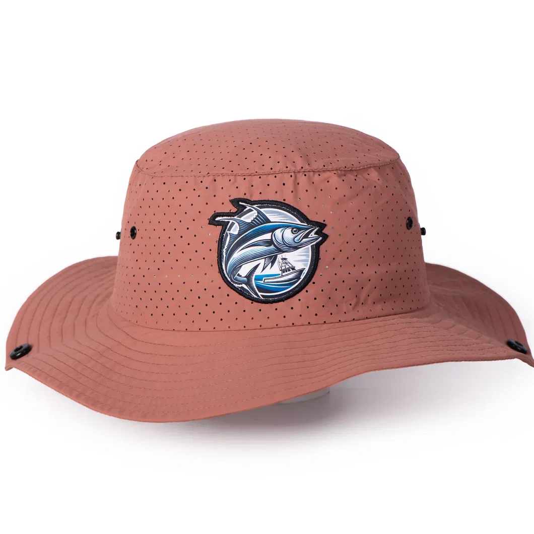 Custom Logo High Quality Quick Dry Polyester Mens Sun Shade Safari Cap Boonie Hat