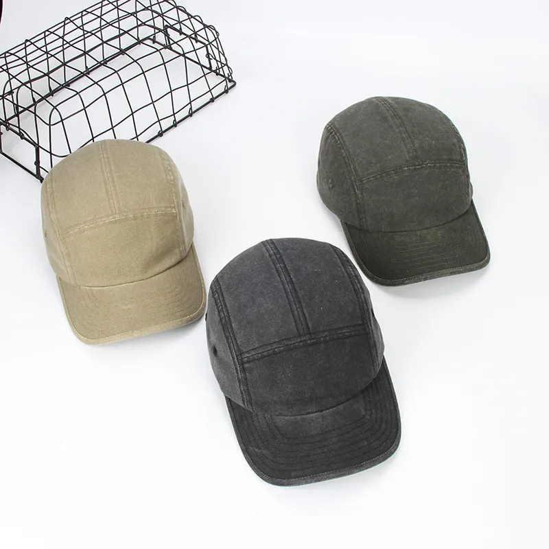 Custom Vintage Washed Cotton 5 Panel Baseball Cap