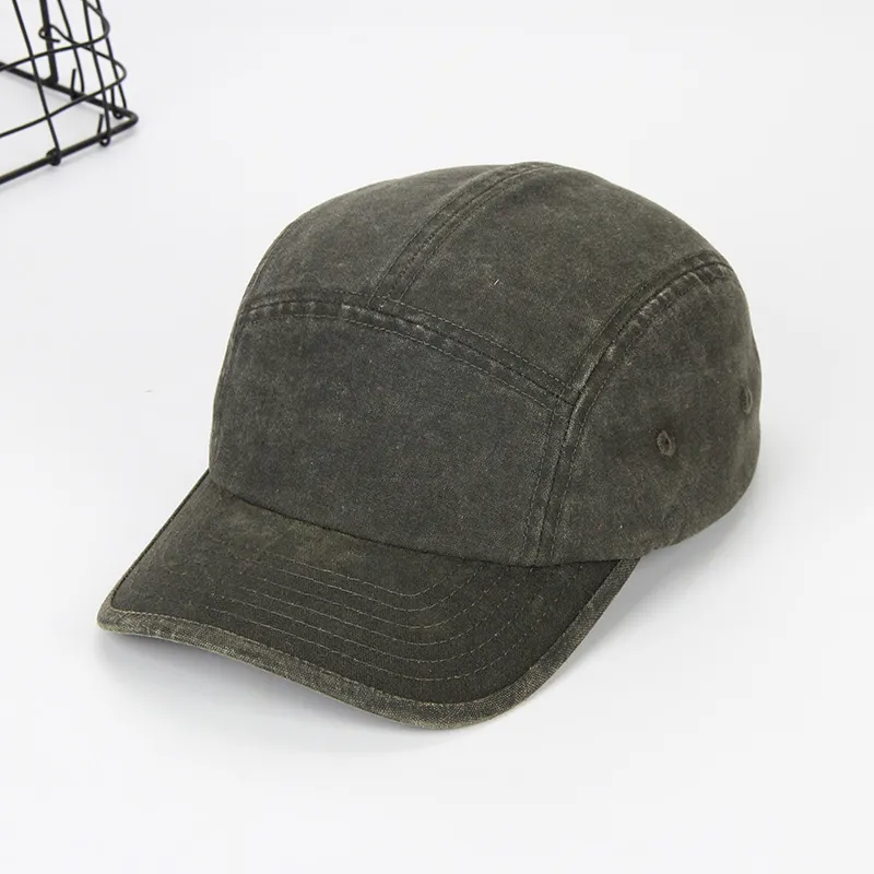 Custom Vintage Washed Cotton 5 Panel Baseball Cap