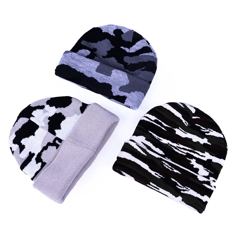 Fleece Hat Camo Polar Fleece with Custom Logo Beanie Hat