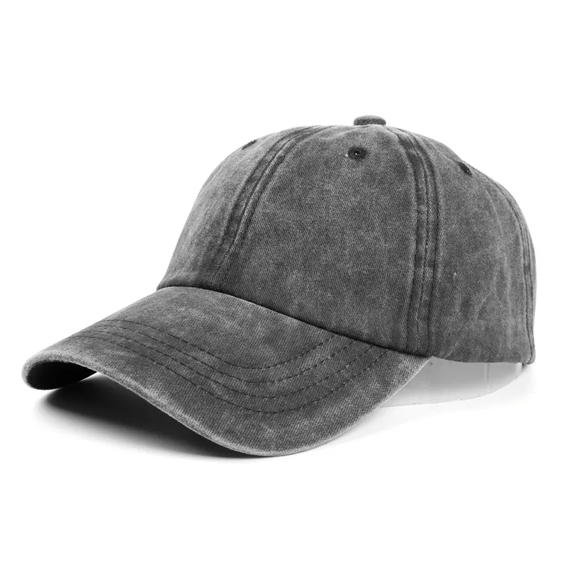 High Quality 6 Panel Caps Blank Wash Dad Hat Retro Vintage Cotton Washed Sports Caps Adjustable Unstructured Dad Hat