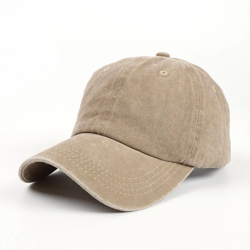 High Quality 6 Panel Caps Blank Wash Dad Hat Retro Vintage Cotton Washed Sports Caps Adjustable Unstructured Dad Hat