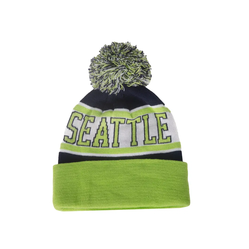 Hot Selling Designs American Football Teams Hats Knitted Beanie Cap Winter Hats