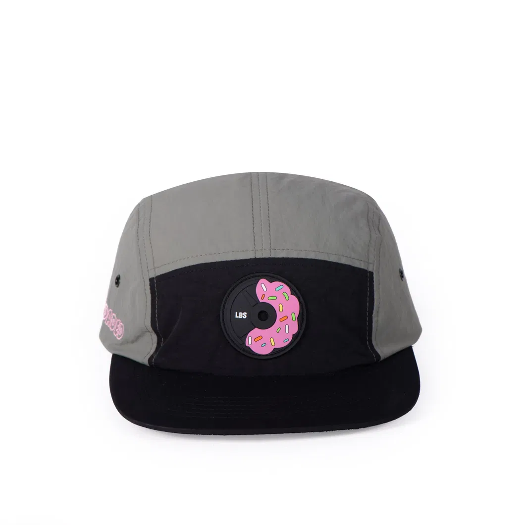 Nylon Waterproof 5 Panel Custom Hat Flat Embroidery Applique Unstructured Baseball Cap Gorras Snapback Caps