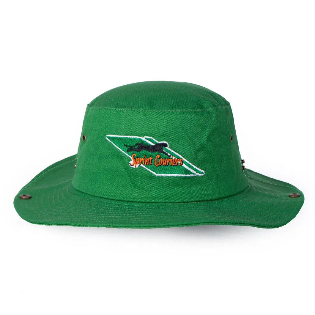 OEM Custom Design Embroidery Logo Sun Hat Wide Brim Boonie Fishing Hat Cotton Fisherman Hats