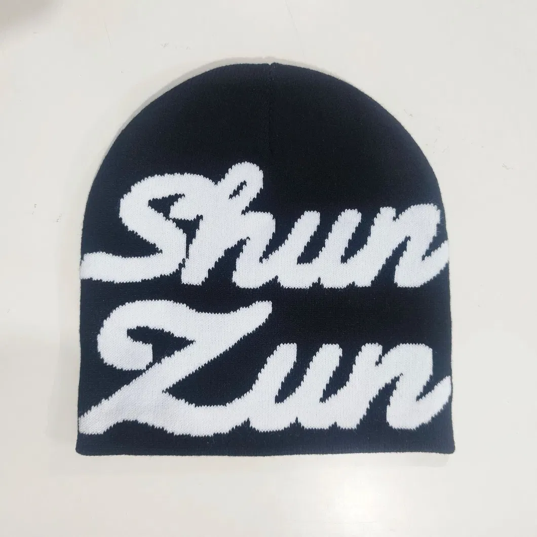 Solid Color Blank Soft Jacquard Logo for Adult Men and Women Beanie