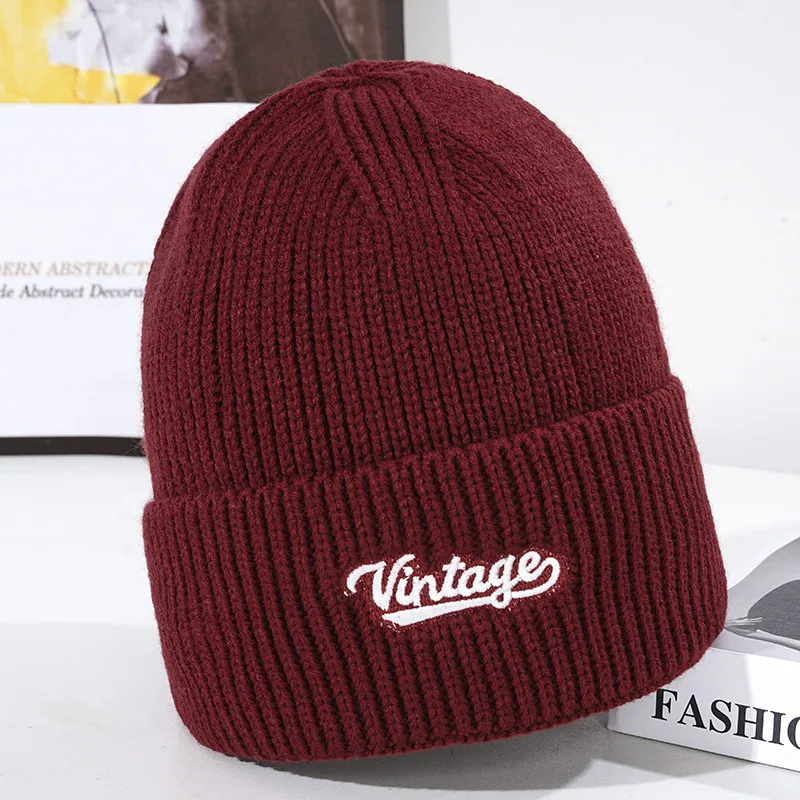 Wholesale Custom Embroidery Logo Gray Knitted Hats Beanie