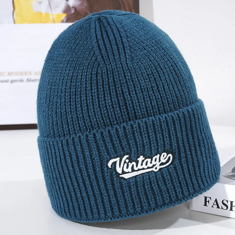 Wholesale Custom Embroidery Logo Gray Knitted Hats Beanie