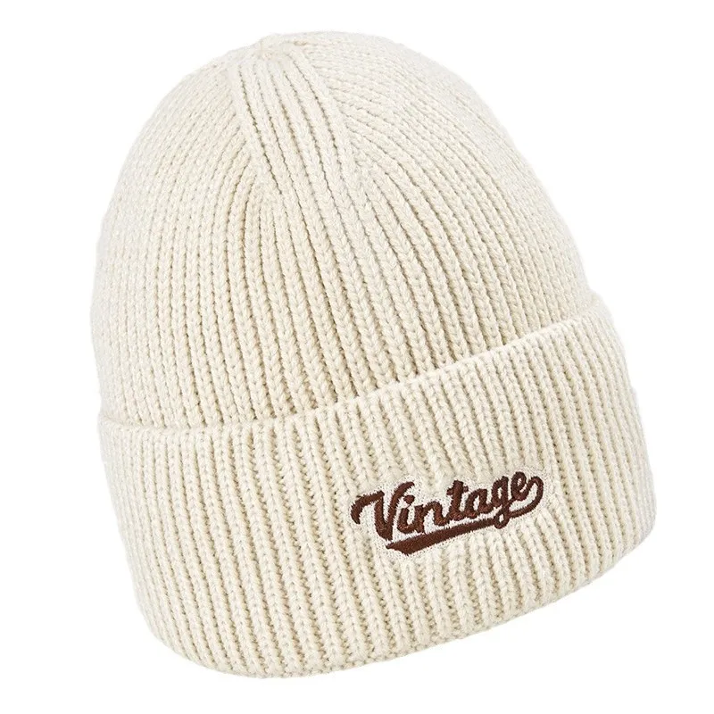 Wholesale Custom Embroidery Logo Gray Knitted Hats Beanie