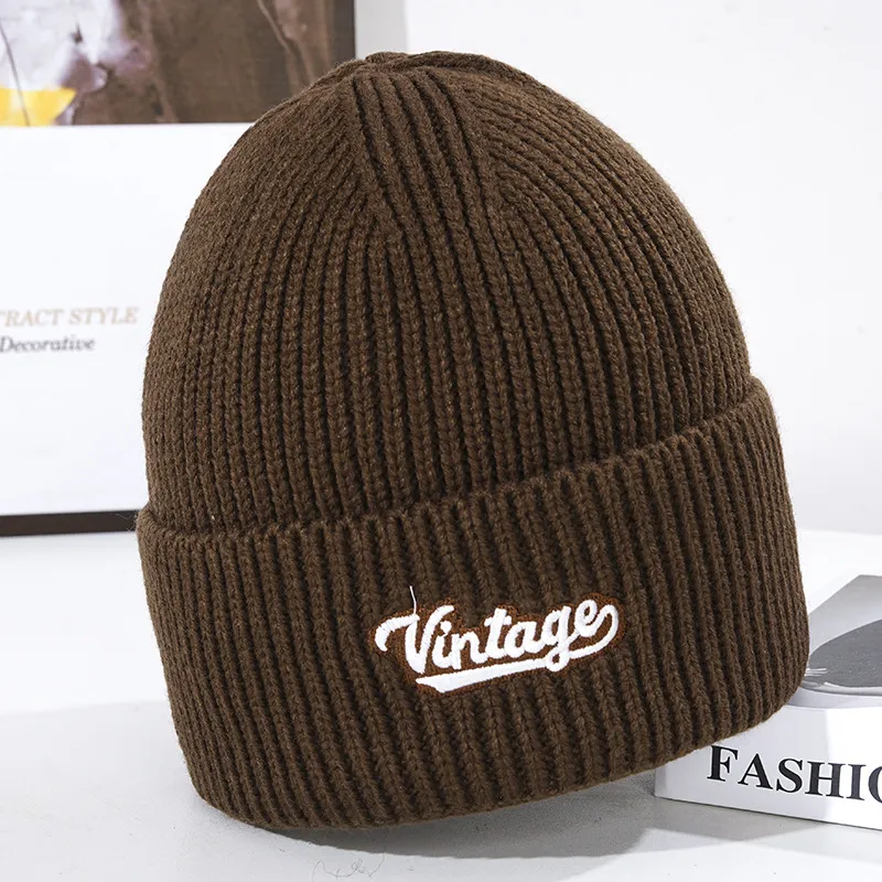 Wholesale Custom Embroidery Logo Gray Knitted Hats Beanie