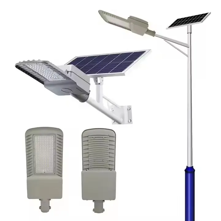 All in Two Solar Street Lamp Rechargeable Outdoor Waterproof IP67 100W SMD3030 Integrated LED Pole Solar Street Light