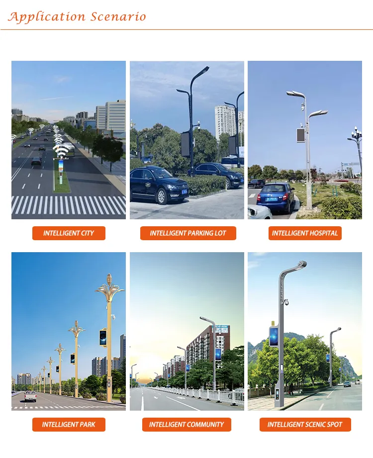 Cheap Price Outdoor Q235 Galvanized Steel Smart Street Light Pole Outdoor in Smart Cities