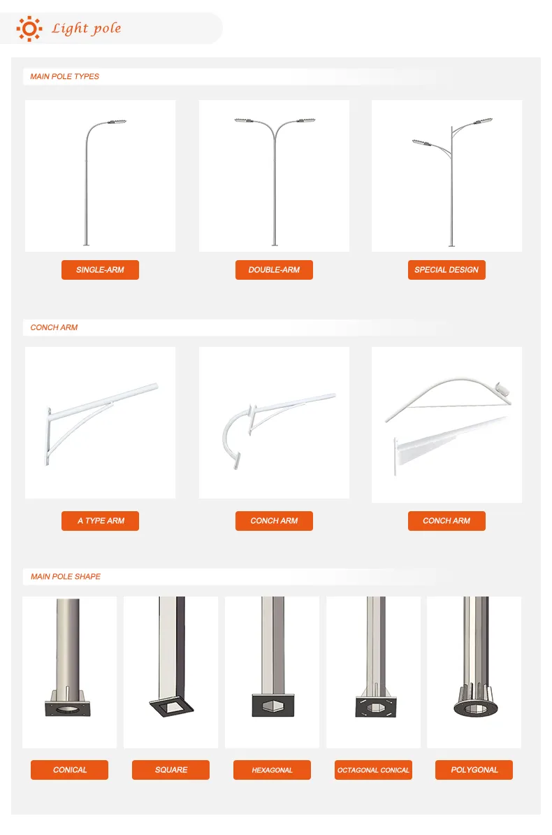 China ISO Approved Suntek Lamp Outdoor Lighting Poles Street Lights Post