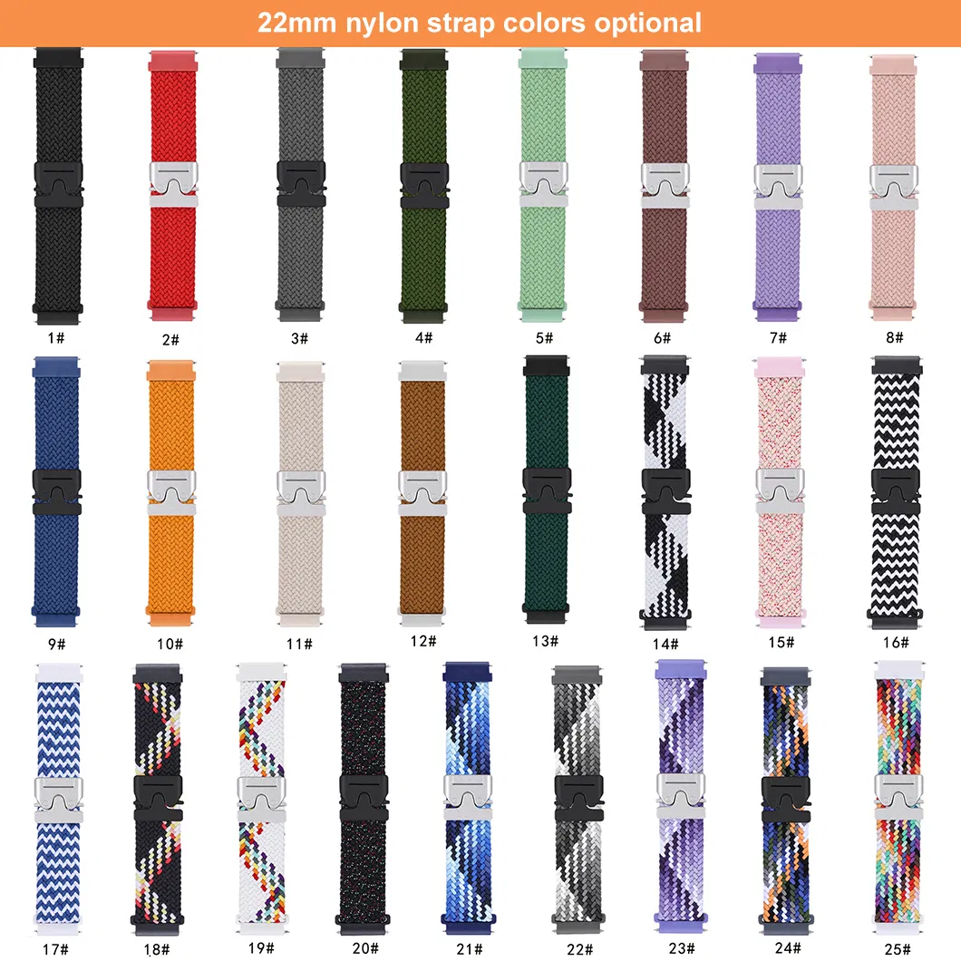 22mm Elastic Breathable Nylon Watch strap with Parachute clasp for GPS Watch Tracker NS06