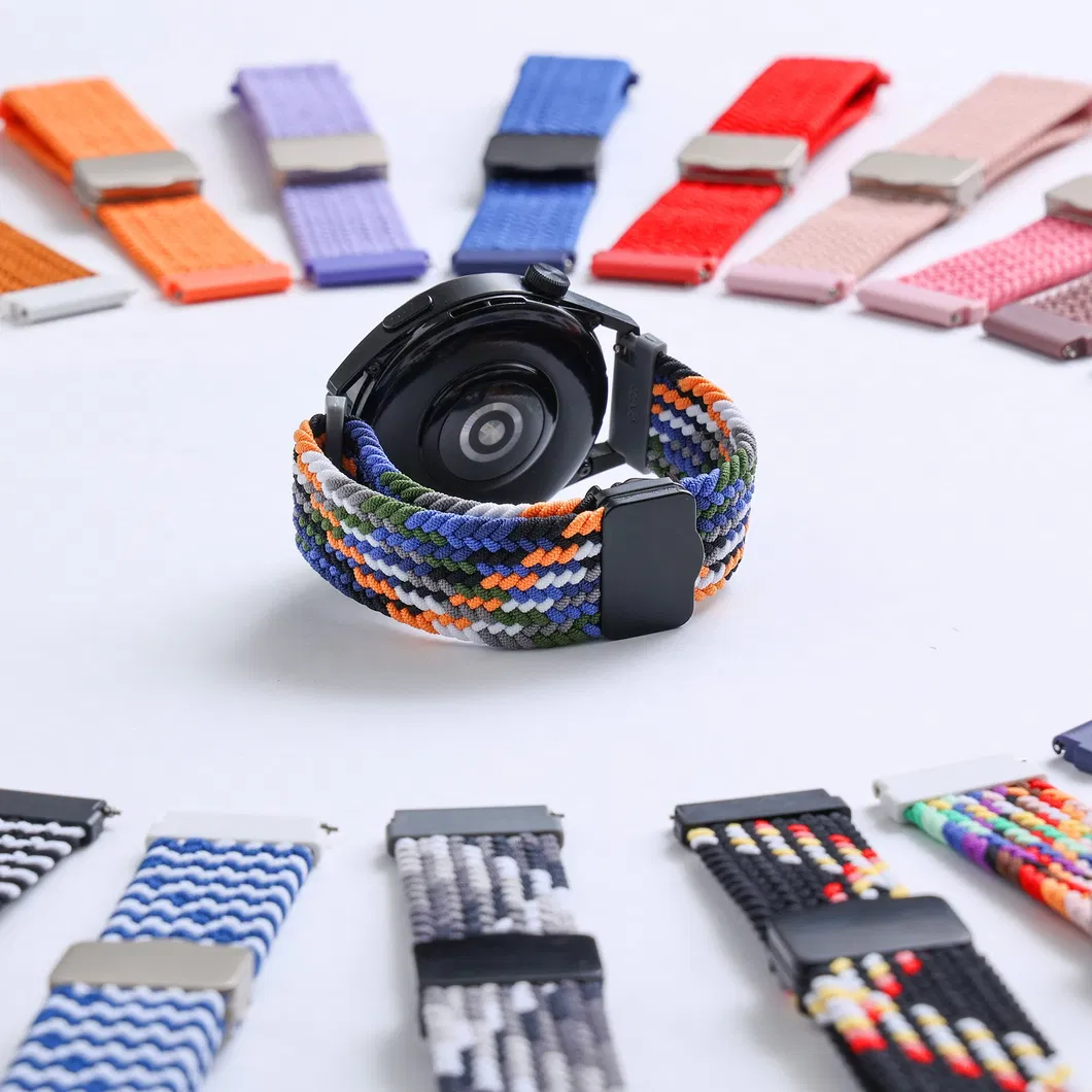 Gorgeous women men Nylon elastic watch band 22mm 20mm Magnetic Clasp watch strap for GPS Watches NS05