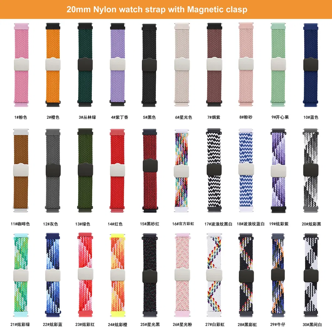 Gorgeous women men Nylon elastic watch band 22mm 20mm Magnetic Clasp watch strap for GPS Watches NS05