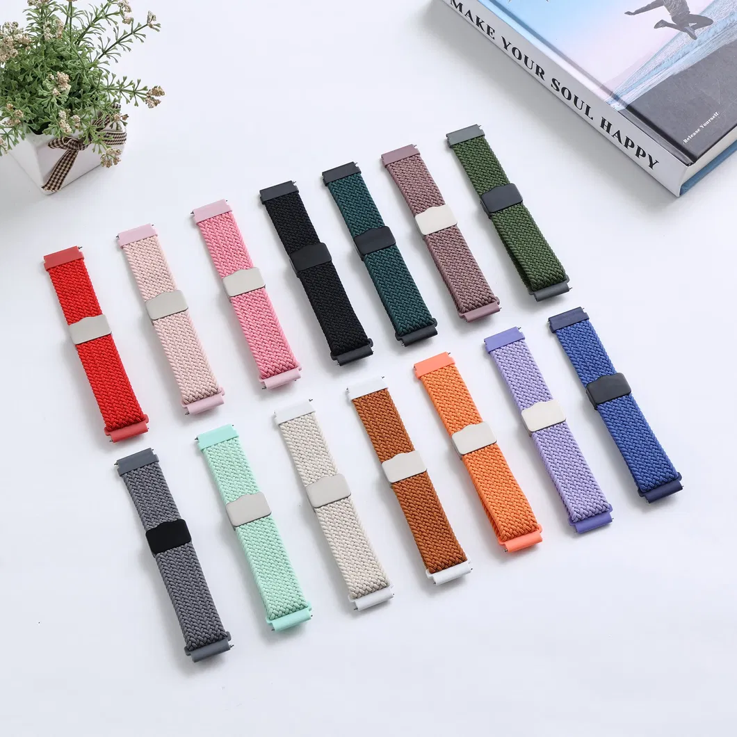 Gorgeous women men Nylon elastic watch band 22mm 20mm Magnetic Clasp watch strap for GPS Watches NS05