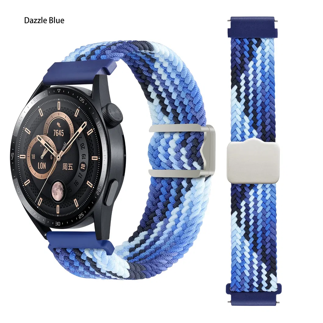 Gorgeous women men Nylon elastic watch band 22mm 20mm Magnetic Clasp watch strap for GPS Watches NS05