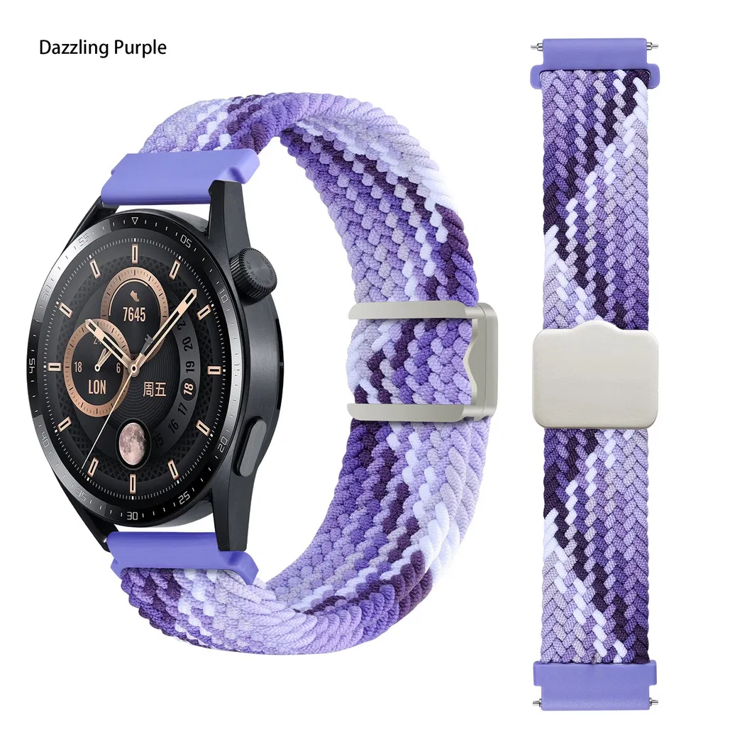 Gorgeous women men Nylon elastic watch band 22mm 20mm Magnetic Clasp watch strap for GPS Watches NS05