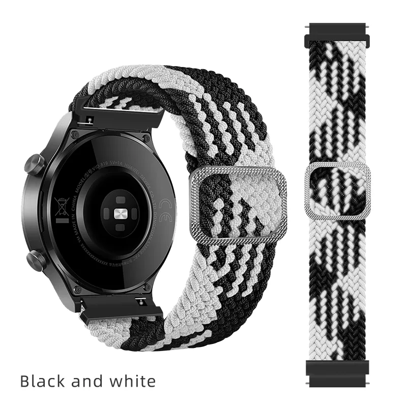 Suitable for Kids Adult Smart GPS Watch 20mm 22mm universal adjustable woven elastic nylon watch strap with buckle clasp NS02