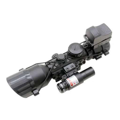 3-10X42 Riflescope Sight Red DOT Sight Laser Pointer Riflescope