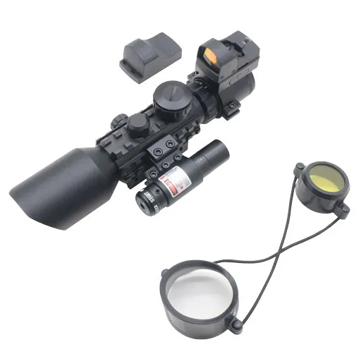 3-10X42 Riflescope Sight Red DOT Sight Laser Pointer Riflescope