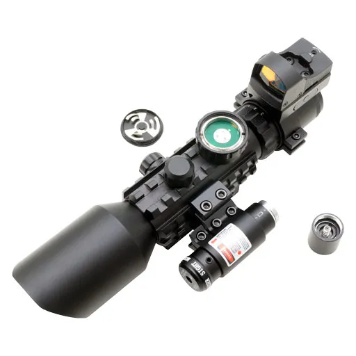 3-10X42 Riflescope Sight Red DOT Sight Laser Pointer Riflescope