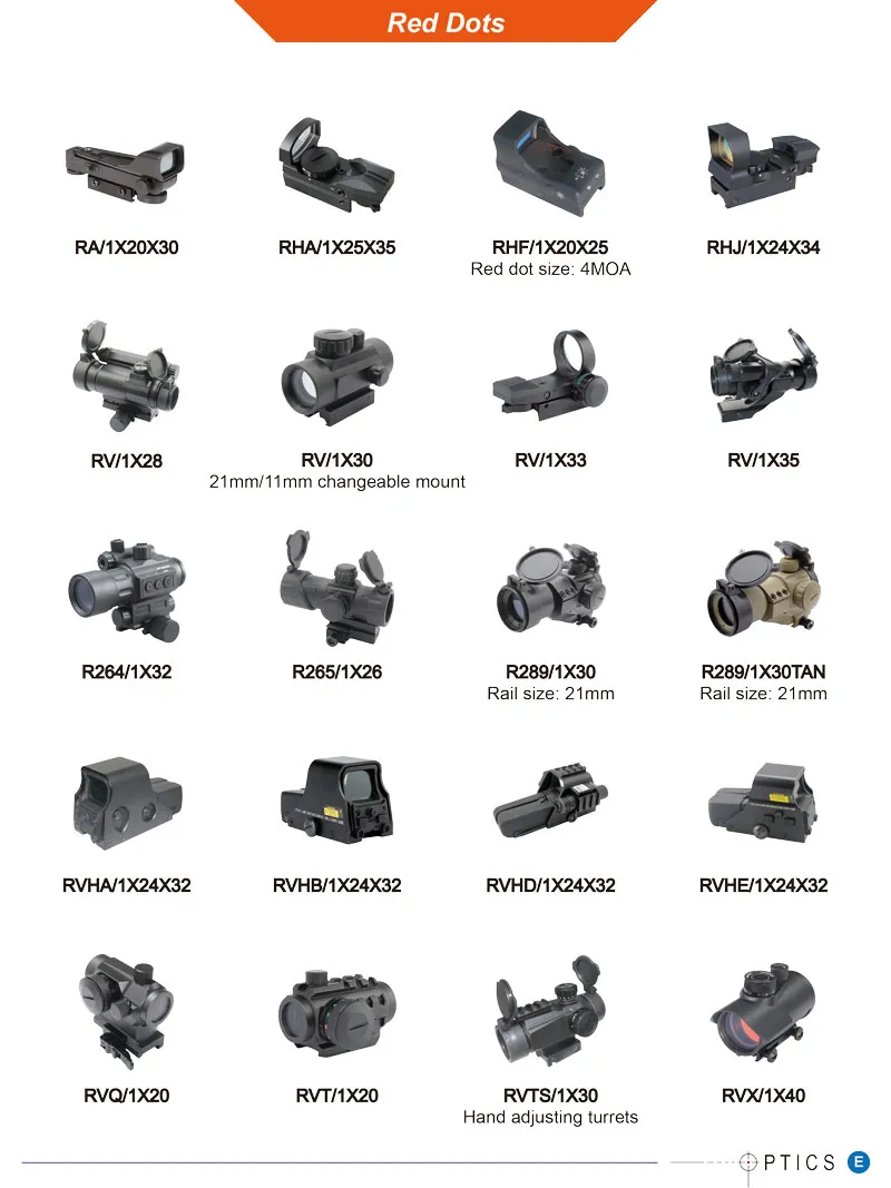 4 Reticules Changeable Riflescopes Red DOT Optics