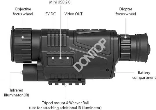 8X Digital Zoom Hunting Night Vision Device with 5MP Camera