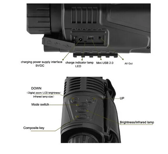 8X Digital Zoom Hunting Night Vision Device with 5MP Camera