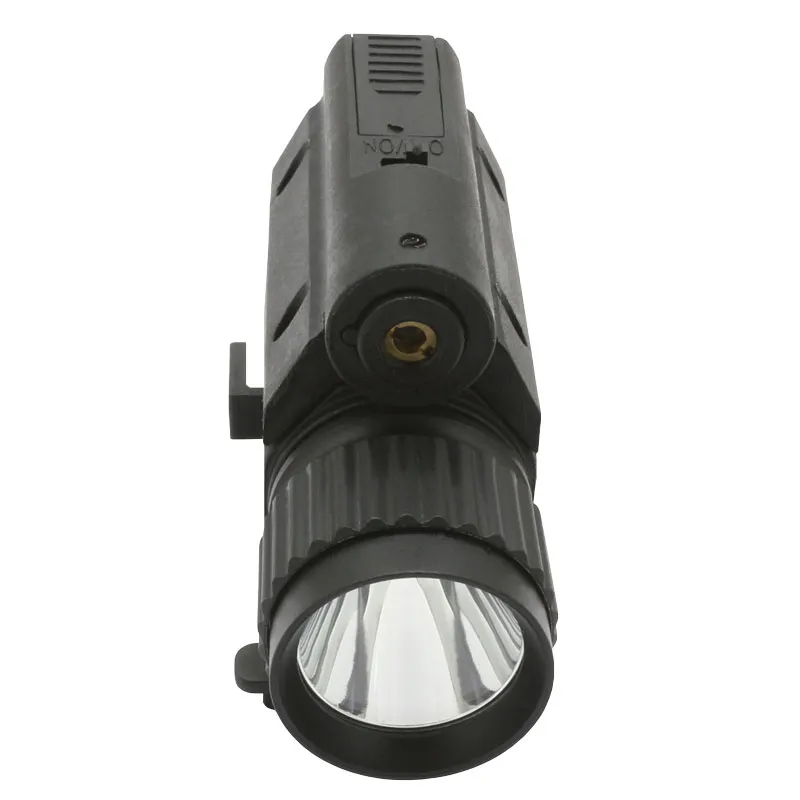 Compact Gun Mounted LED Torch Tactical Flashlight with Red Laser