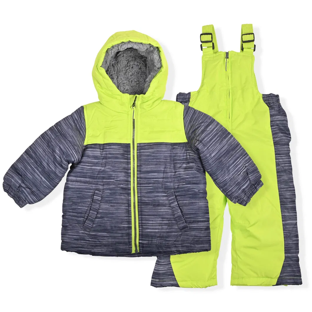 Asiapo China Factory Boys Kids Blue Winter Outdoor Two-Piece Waterproof Snowsuit in Cold Temperatures