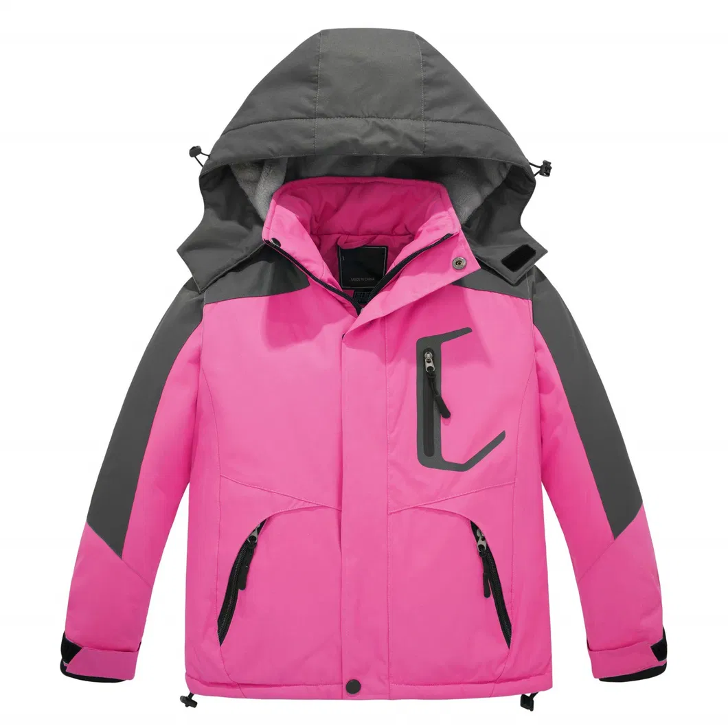 Asiapo China Factory Girls DWR Warm Breathable Hooded Snow Snowboard Ski Jacket with Fleece Lining