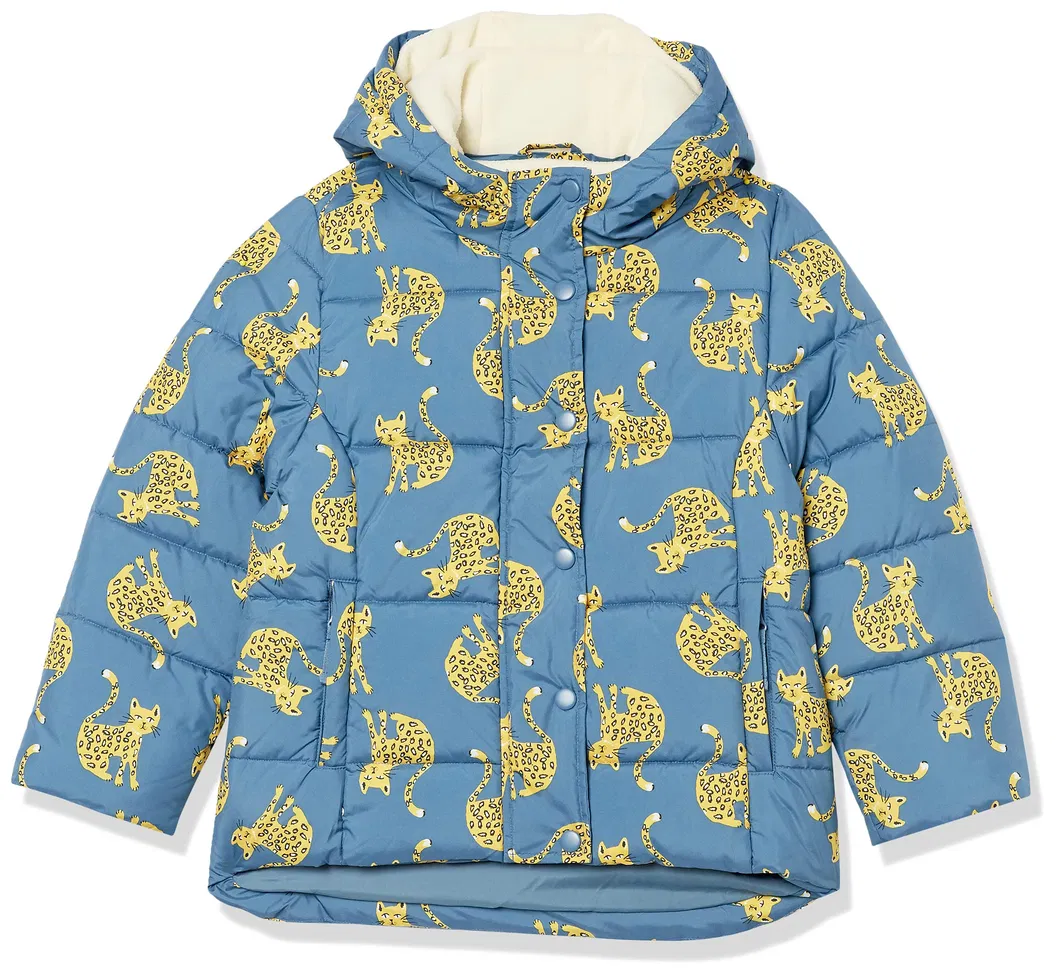 Asiapo China Factory Girls Winter Lovely Active All Over Printing Outdoor Hooded Puffer Jacket