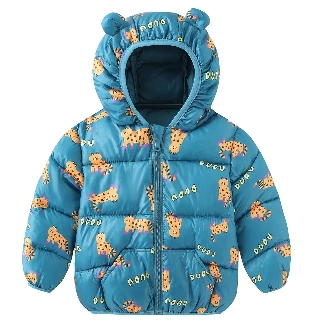 Asiapo China Factory Kids Durable Comfortable All Over Printing Full Zip Padded Quilted Jacket