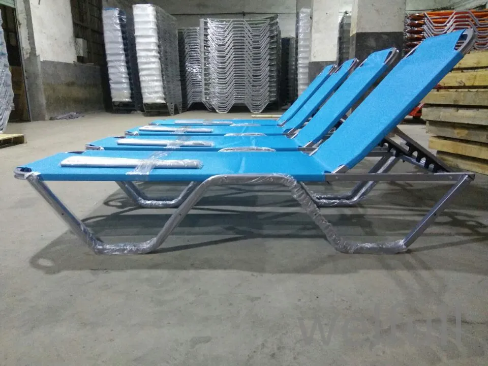 High Quality 5 Position Outdoor Furniture Swimming Pool Chair Portable Beach Sunbed Leisure Sun Loungers Chair Lay Flat