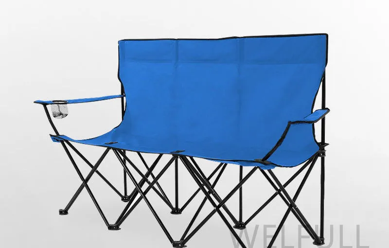 Outdoor High Quality Two Three Person Folding Portable Camping Bench Soft Double Seat Beach Chair