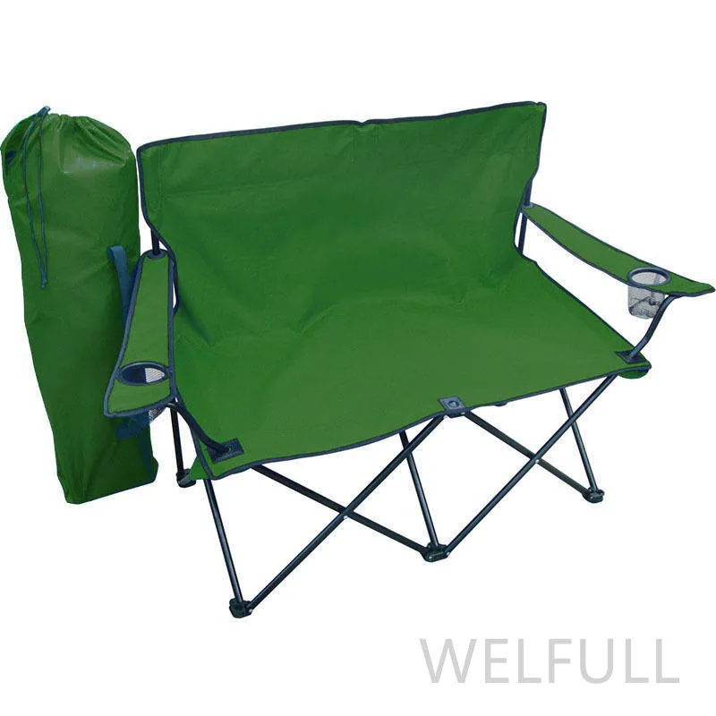 Outdoor High Quality Two Three Person Folding Portable Camping Bench Soft Double Seat Beach Chair