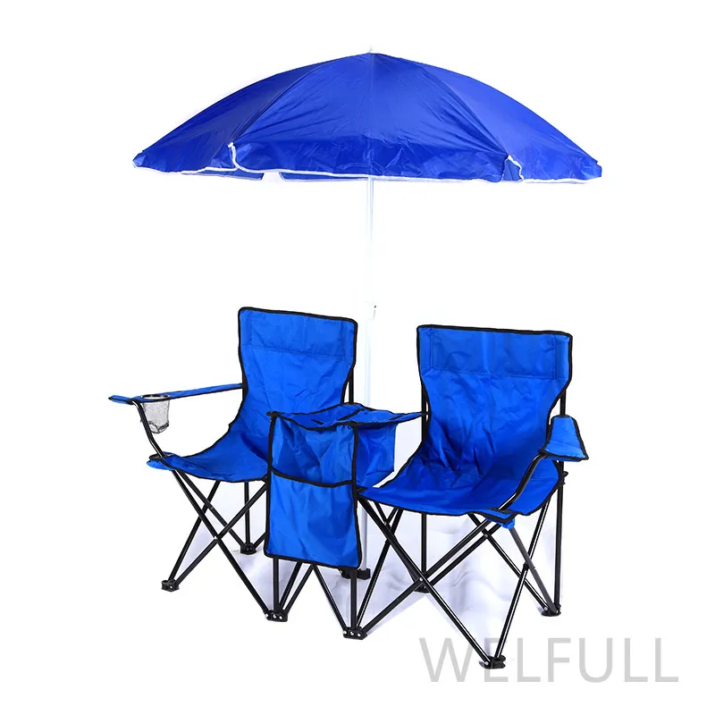 Outdoor High Quality Two Three Person Folding Portable Camping Bench Soft Double Seat Beach Chair