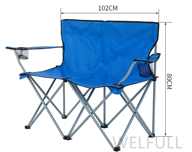 Outdoor High Quality Two Three Person Folding Portable Camping Bench Soft Double Seat Beach Chair