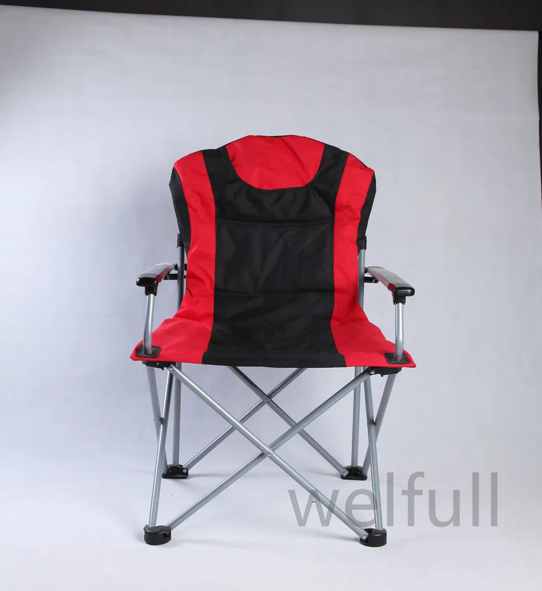 Oversized Portable Folding Outdoor Aluminum Padded Beach Camping Chair with Armrest