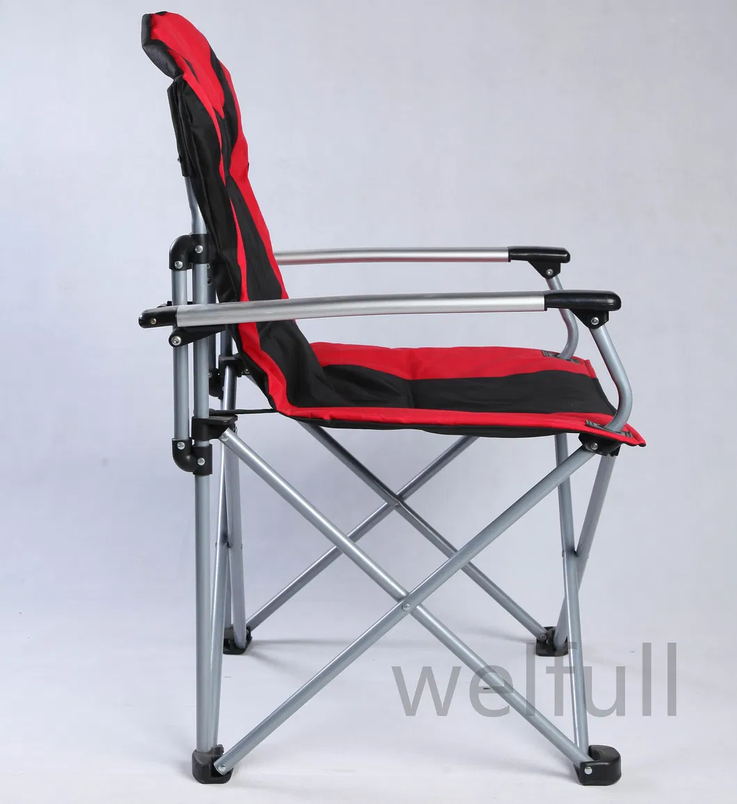 Oversized Portable Folding Outdoor Aluminum Padded Beach Camping Chair with Armrest