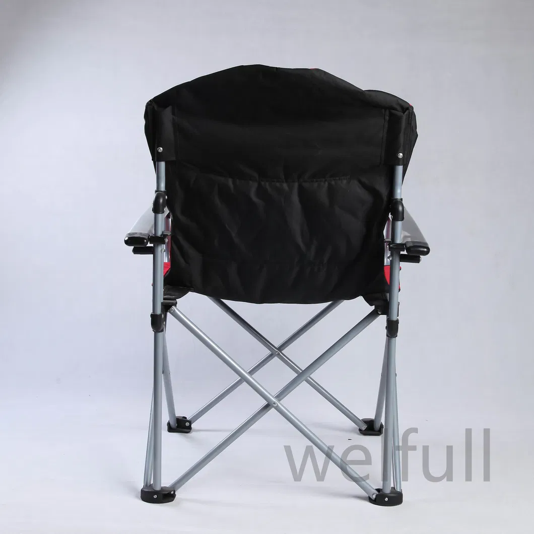 Oversized Portable Folding Outdoor Aluminum Padded Beach Camping Chair with Armrest