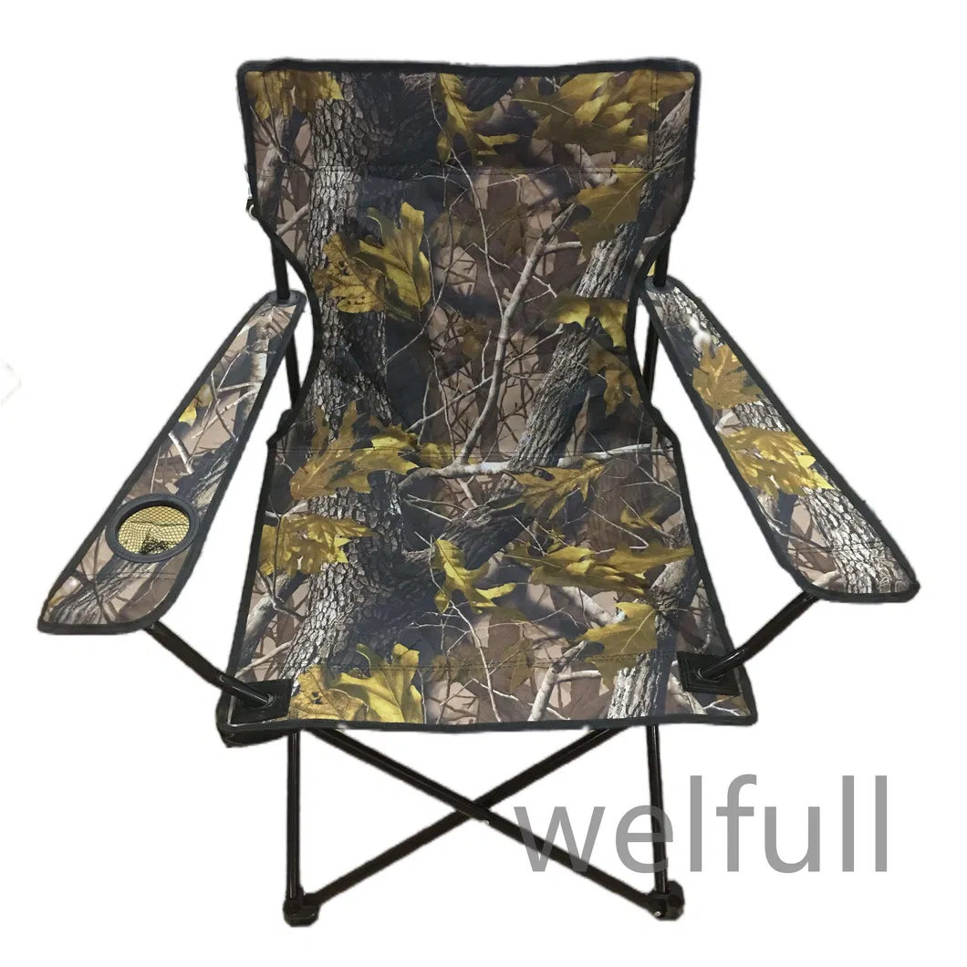 Portable Camouflage Lightweight Classic Folding Camping Folding Chair with Mesh Cup Holder