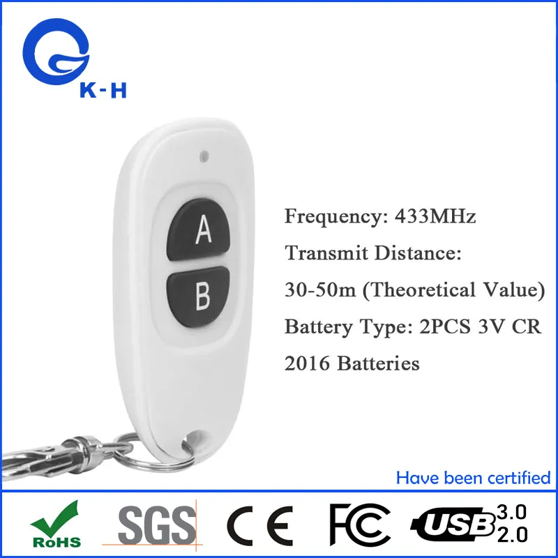 315 433MHz 2 Buttons Door Garage Gate RF Remote Control