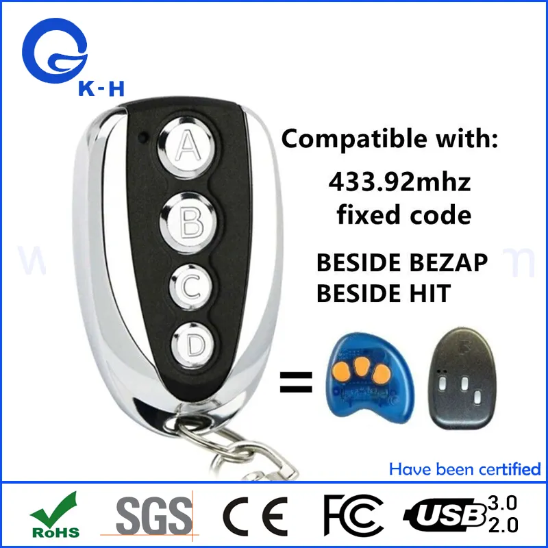 433.92 MHz Fixed Code Universal Copier Remote Controller for Garage Door Opener