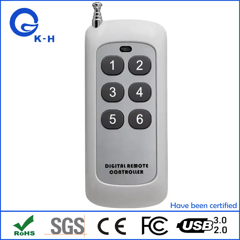 433MHz/315MHz Long Range Remote Control 6 Buttons Transmitter for Smart Home Garage