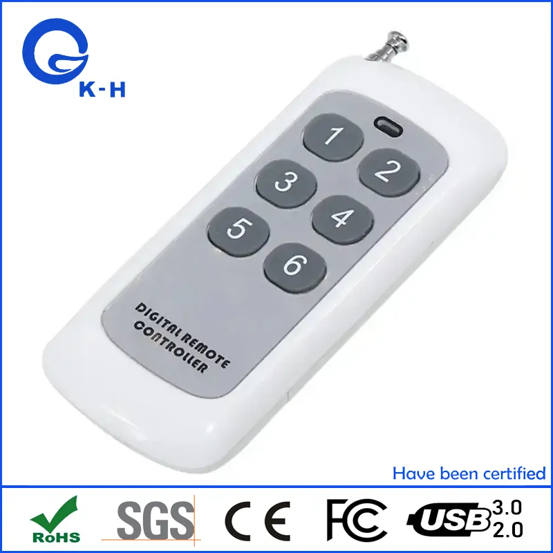 433MHz/315MHz Long Range Remote Control 6 Buttons Transmitter for Smart Home Garage