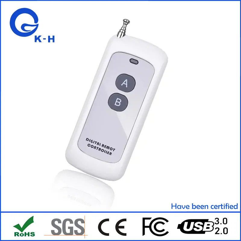 433MHz Learning Code 2 Button Wireless Remote Motor Control Receiver Handle