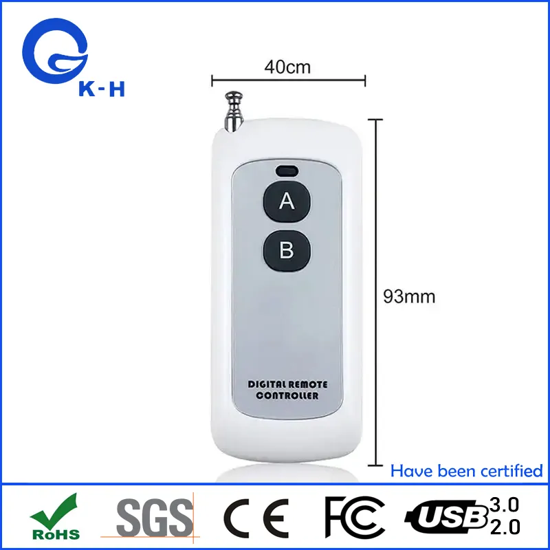 433MHz Learning Code 2 Button Wireless Remote Motor Control Receiver Handle